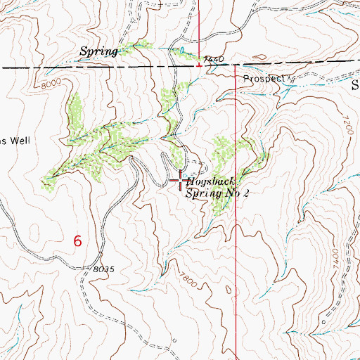 Topographic Map of Hogsback Spring Number 2, WY