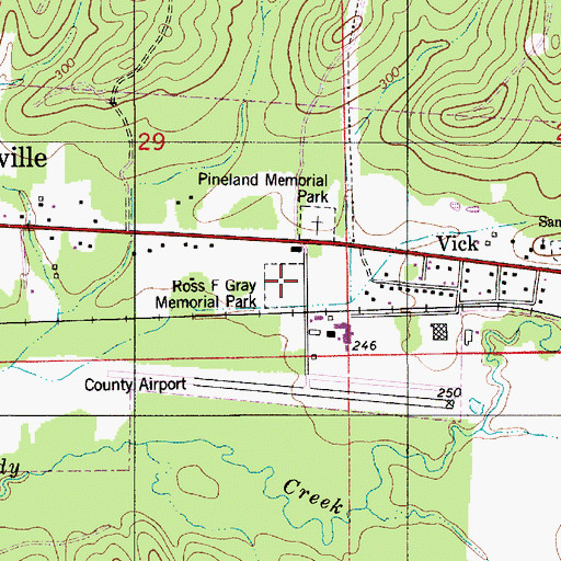 Topographic Map of Ross F Gray Memorial Park, AL