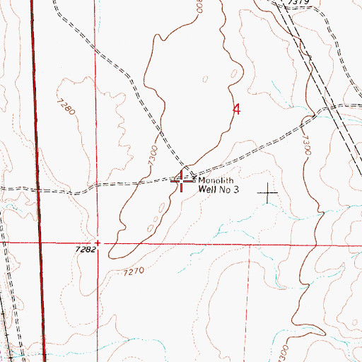 Topographic Map of Monolith Well Number 3, WY