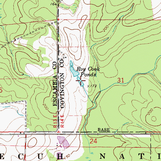 Topographic Map of Roy Cook Ponds, AL