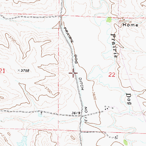 Topographic Map of Prairie Dog Ditch Number 13, WY