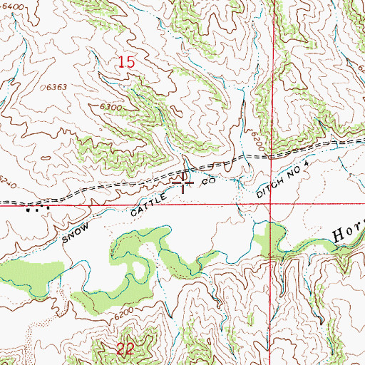 Topographic Map of Snow Cattle Co Ditch Number 4, WY