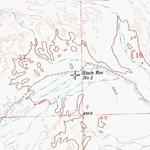 Topographic Map of State Reservoir Number 2, WY