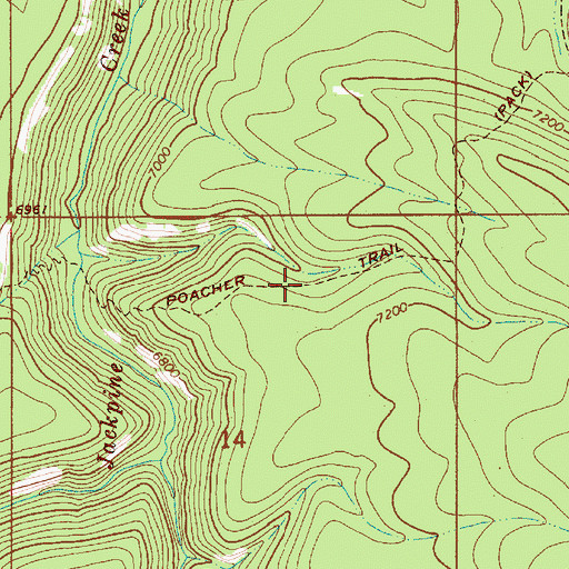Topographic Map of Poacher Trail, WY