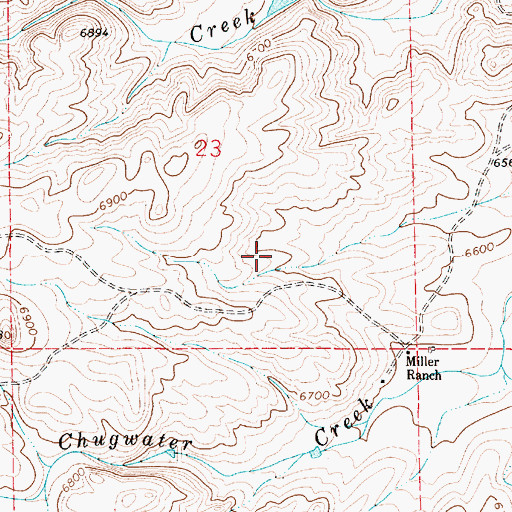 Topographic Map of Miller Number 2 Reservoir Dam, WY