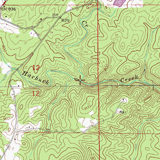 Topographic Map of Saxon Creek, AL