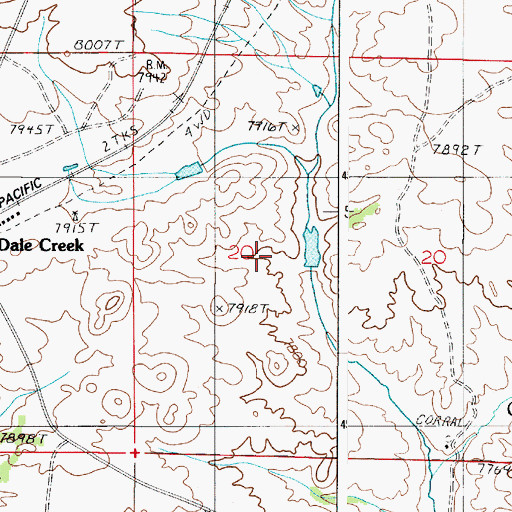 Topographic Map of Williams and Blunk Number 1 Reservoir, WY
