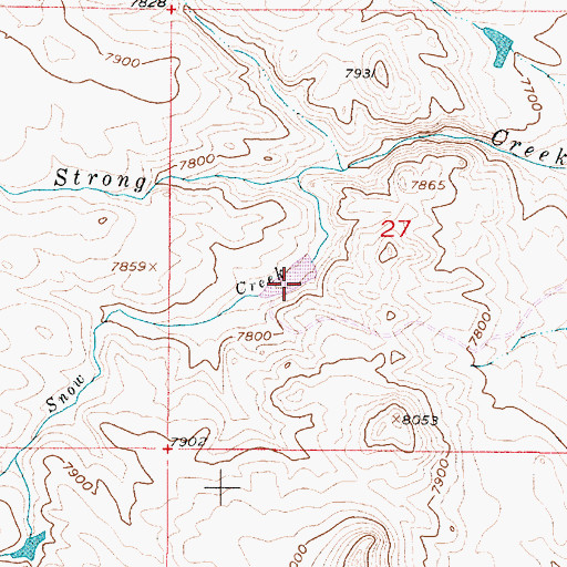Topographic Map of Strong Number 1 Dam, WY