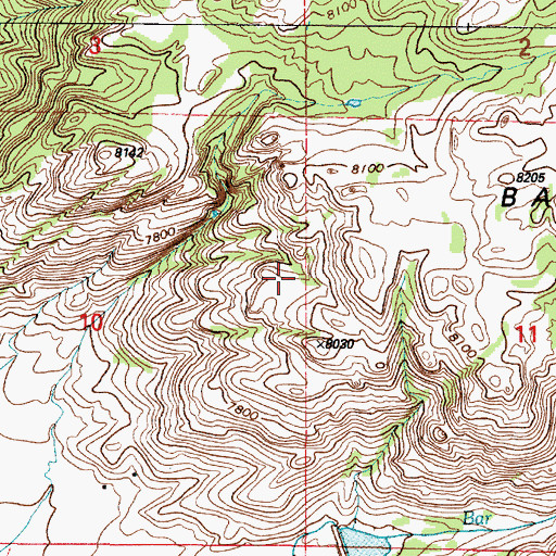 Topographic Map of Bar M Number 1 Dam, WY