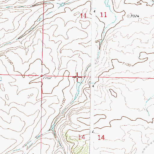 Topographic Map of Irene Dam, WY