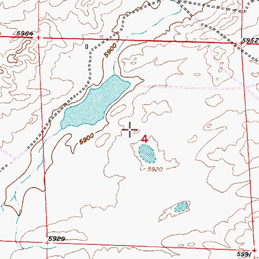 Topographic Map of J and J Dam, WY