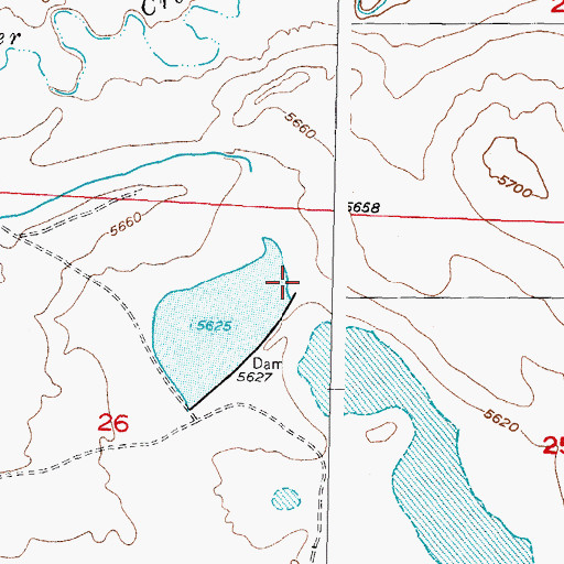 Topographic Map of Adams Dam, WY