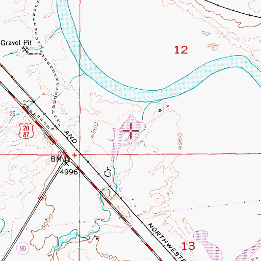 Topographic Map of A and P Reservoir Number 1, WY