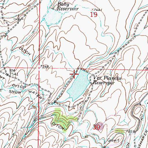 Topographic Map of Verplanke Dam, WY