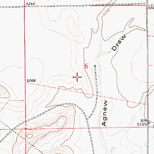 Topographic Map of Broom Creek Dam, WY