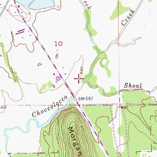 Topographic Map of Shoal Creek, AL
