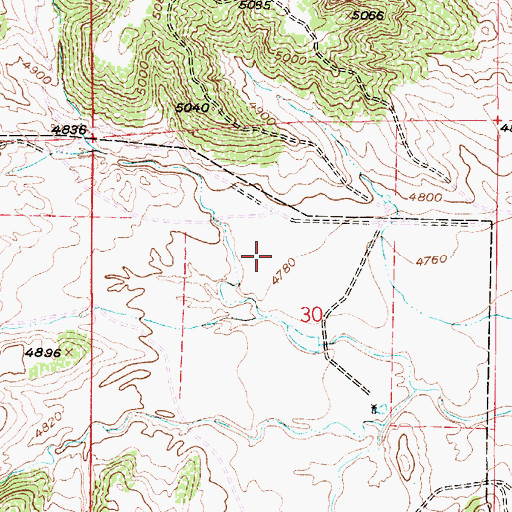 Topographic Map of Buck Reservoir, WY