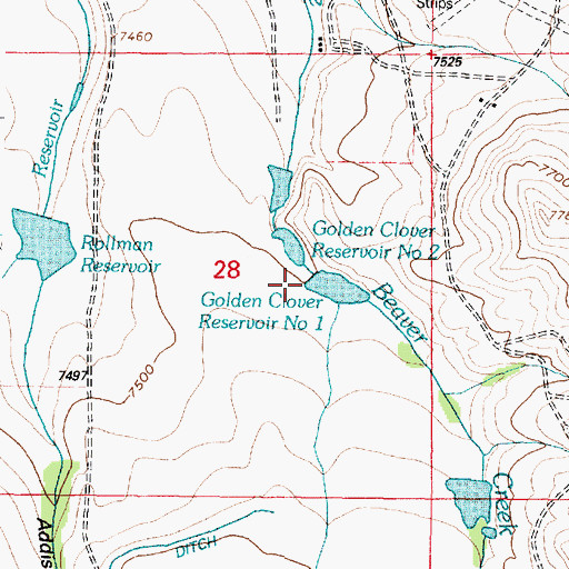 Topographic Map of Golden Clover Number 1 Dam, WY