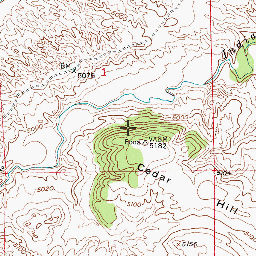 Topographic Map of Cedar Ridge Number 1 Dam, WY