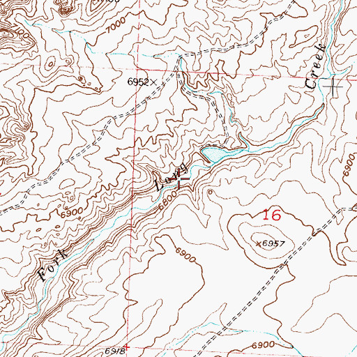 Topographic Map of Daniel F Hudson Dam, WY