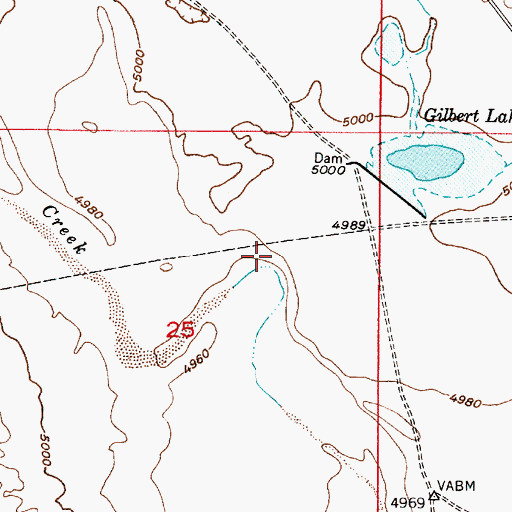 Topographic Map of Number 2 Dam, WY