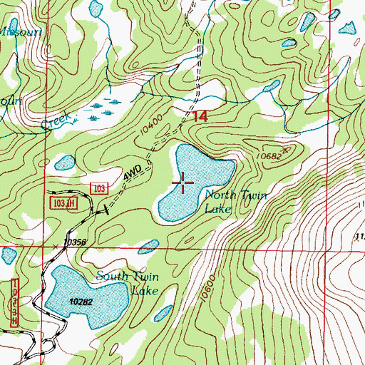 Topographic Map of Ryan Brothers Lake, WY