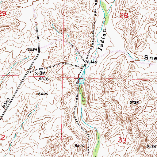 Topographic Map of Irene Number 2 Reservoir, WY