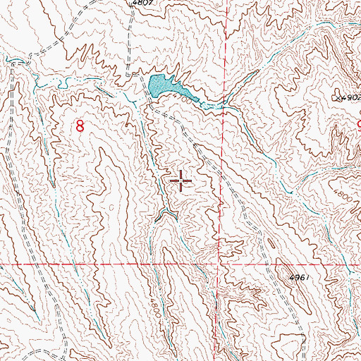 Topographic Map of Lee Mankin Dam, WY