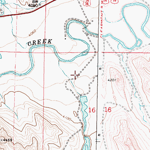 Topographic Map of Little Red Reservoir, WY