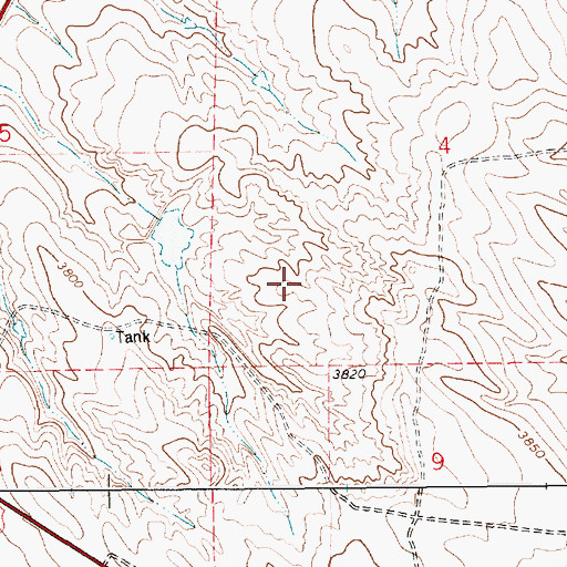 Topographic Map of Aeberg Reservoir, WY