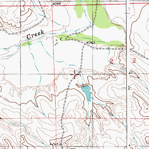 Topographic Map of Sides Number 1 Reservoir, WY