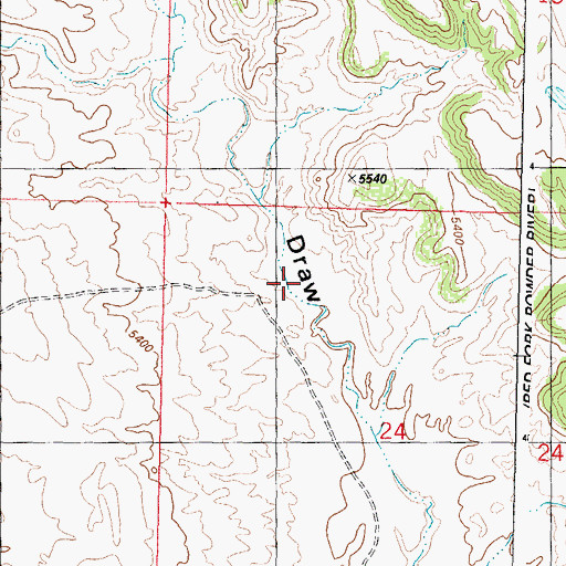 Topographic Map of Freeman Number 3 Reservoir, WY