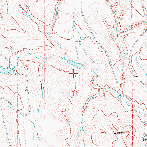 Topographic Map of Henry Number 1 Dam, WY