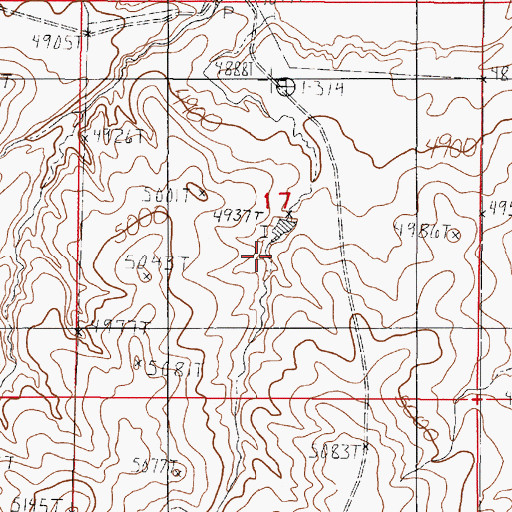Topographic Map of Jenson Number 1 Dam, WY