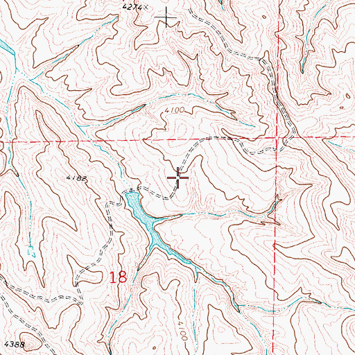 Topographic Map of Busted Clutch Dam, WY