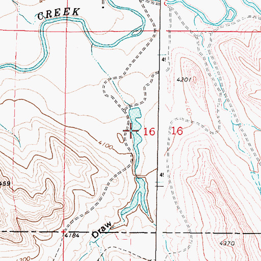 Topographic Map of Little Red Reservoir Number 2, WY