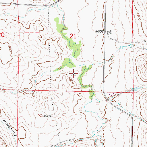 Topographic Map of Kahn and Roberts Dam, WY