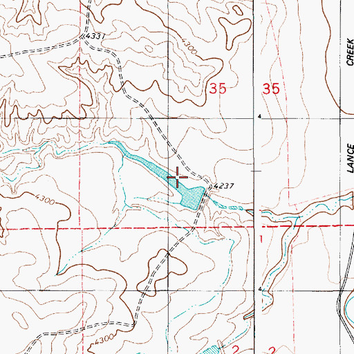 Topographic Map of Wildcat Dam, WY