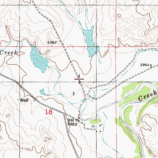 Topographic Map of Dogie Number 3 Reservoir, WY