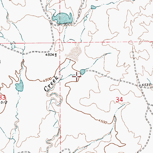 Topographic Map of Beckwith Dam, WY