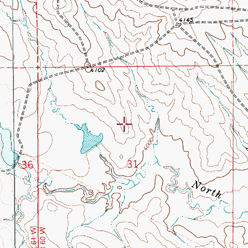 Topographic Map of Big Jordy Dam, WY