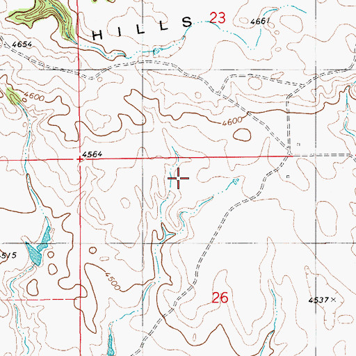Topographic Map of Sadie Hanson Reservoir, WY