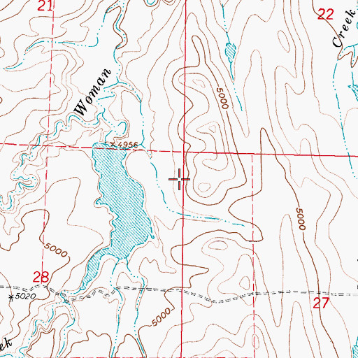 Topographic Map of Horn Creek Dam, WY