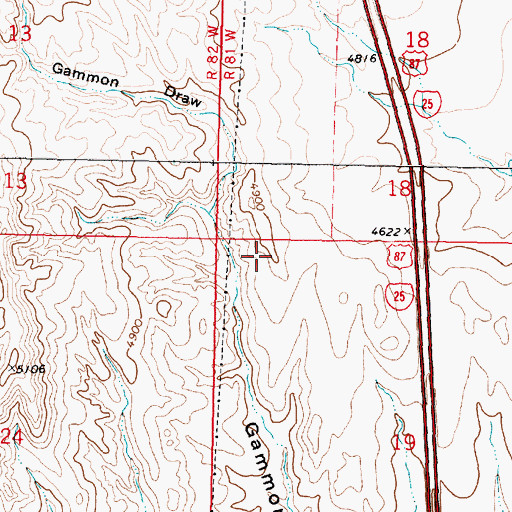 Topographic Map of Doyen Reservoir, WY