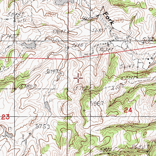 Topographic Map of Gafford Dam, WY
