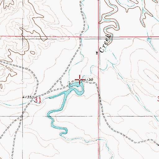Topographic Map of Narrows Dam, WY