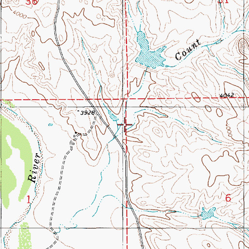 Topographic Map of Hanson Dam, WY
