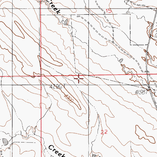 Topographic Map of Huff Dam, WY
