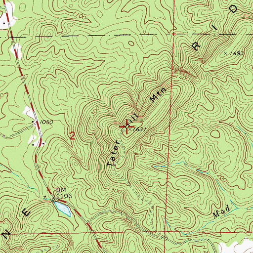 Topographic Map of Tater Hill Mountain, AL
