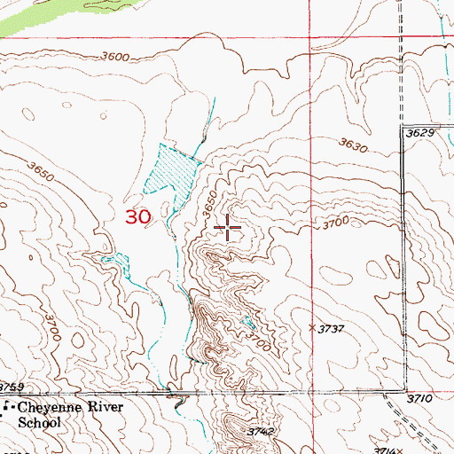 Topographic Map of Williams Dam, WY